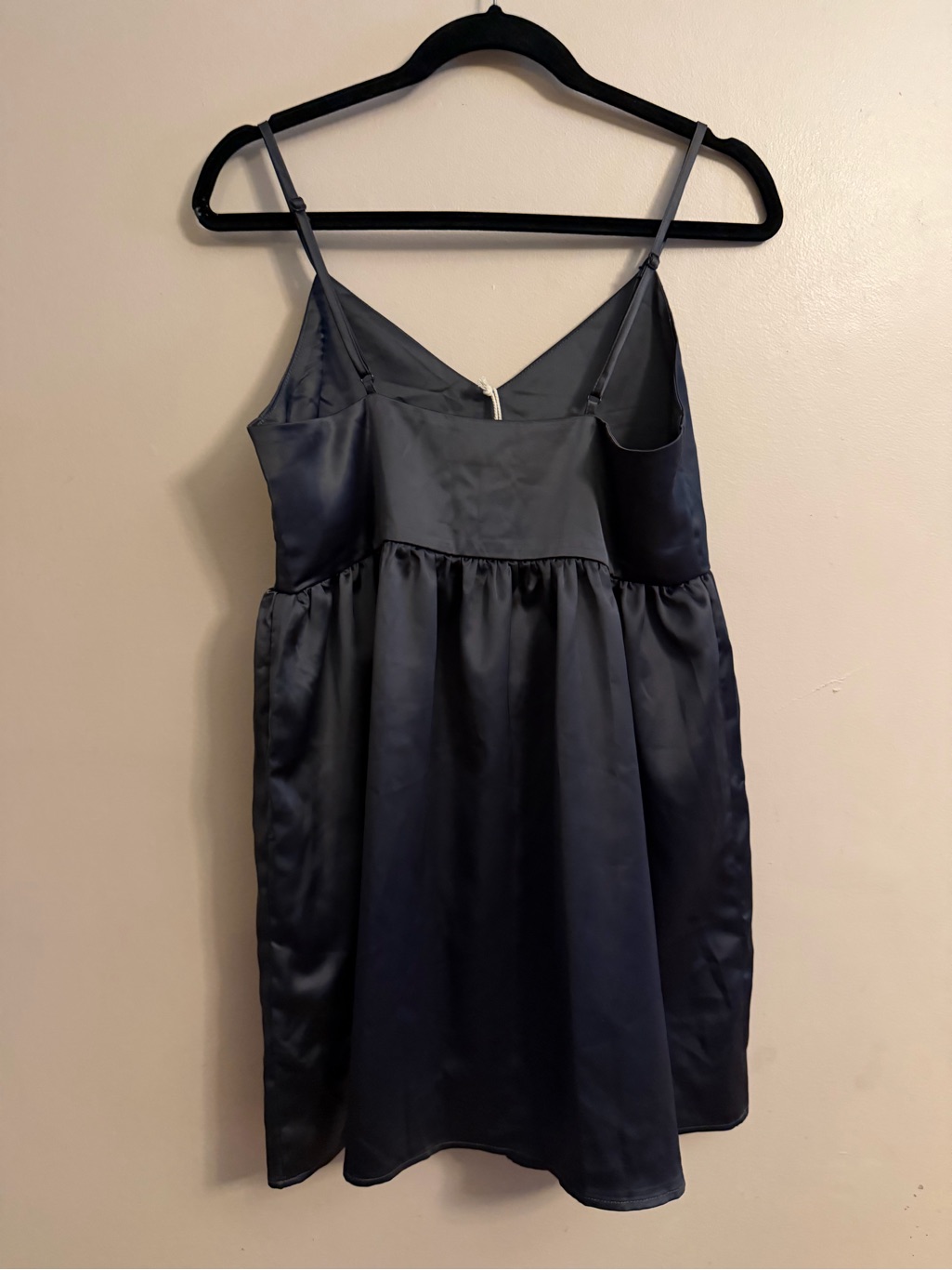 Brunette The Label Charcoal Satin Baby Doll Dress — image 2 of 4